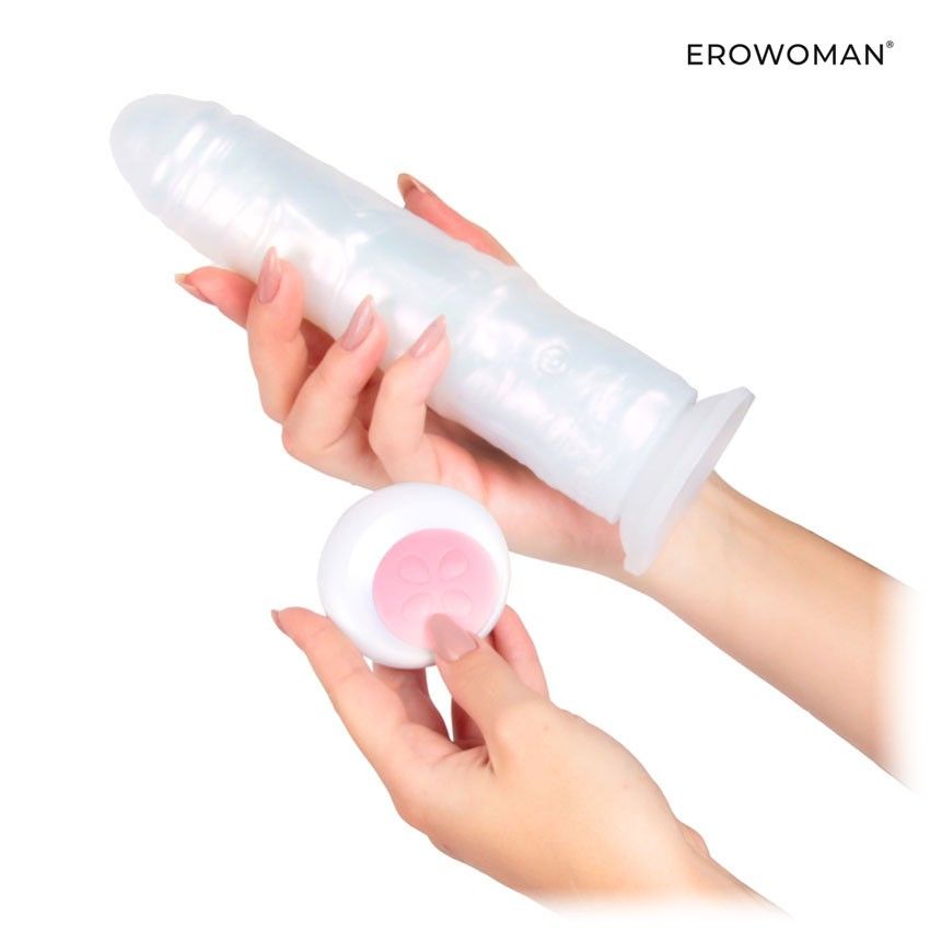 Белый вибратор-реалистик со световыми эффектами - 20,5 см. 4