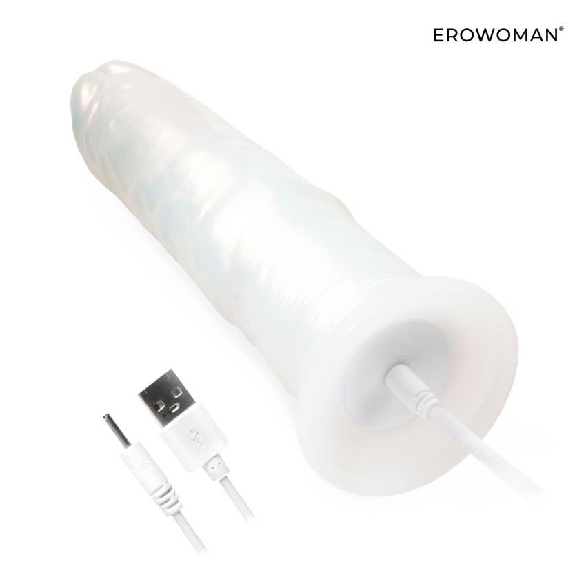 Белый вибратор-реалистик со световыми эффектами - 20,5 см. 6