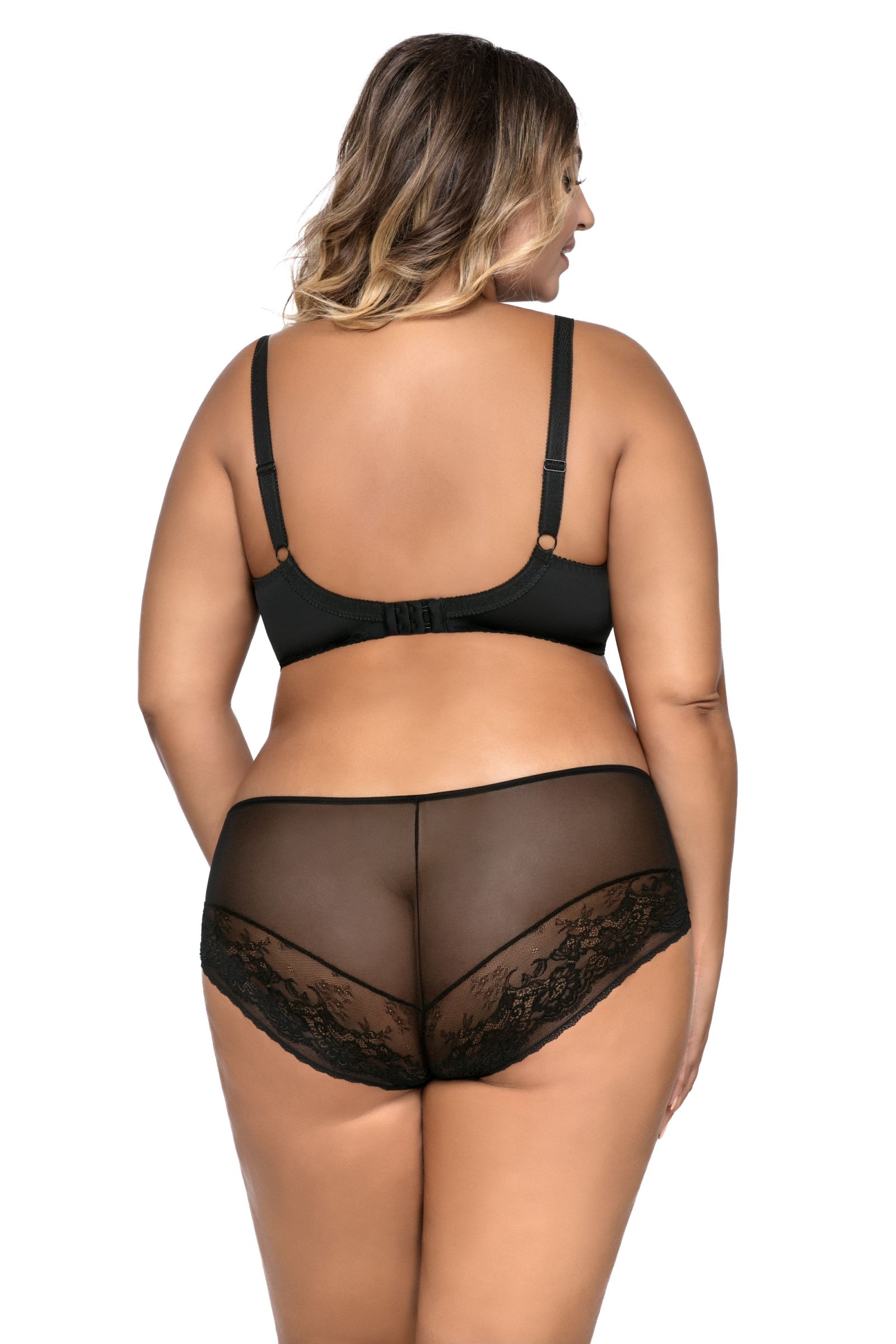 Соблазнительный бюстгальтер с мягкой чашкой +size и декоративными бретелями 9