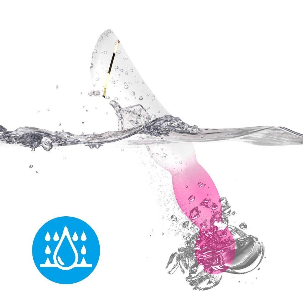 Бело-розовый вибромассажер с круглой головкой - 21,5 см. 4