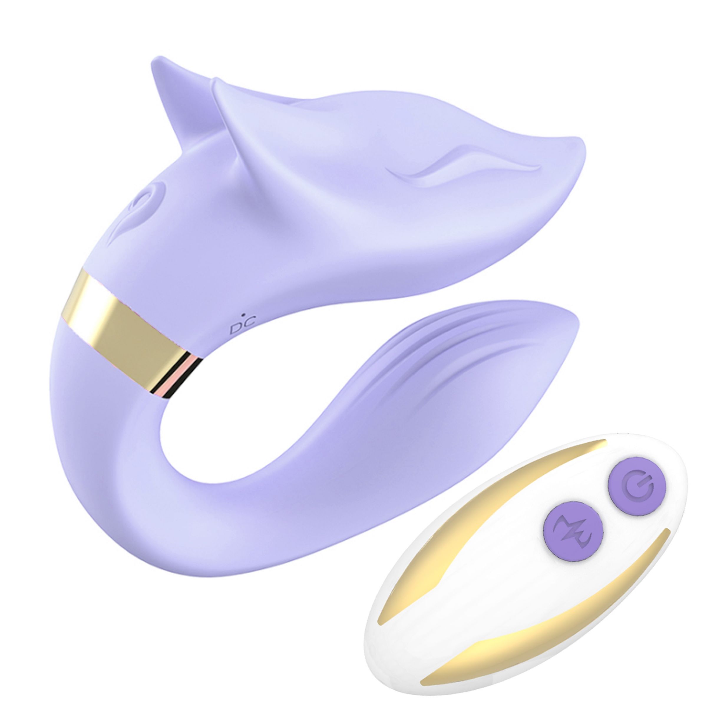 Сиреневый вибромассажер для пар с пультом ДУ 8