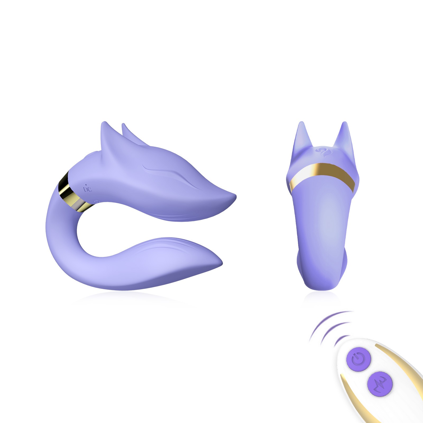 Сиреневый вибромассажер для пар с пультом ДУ 9