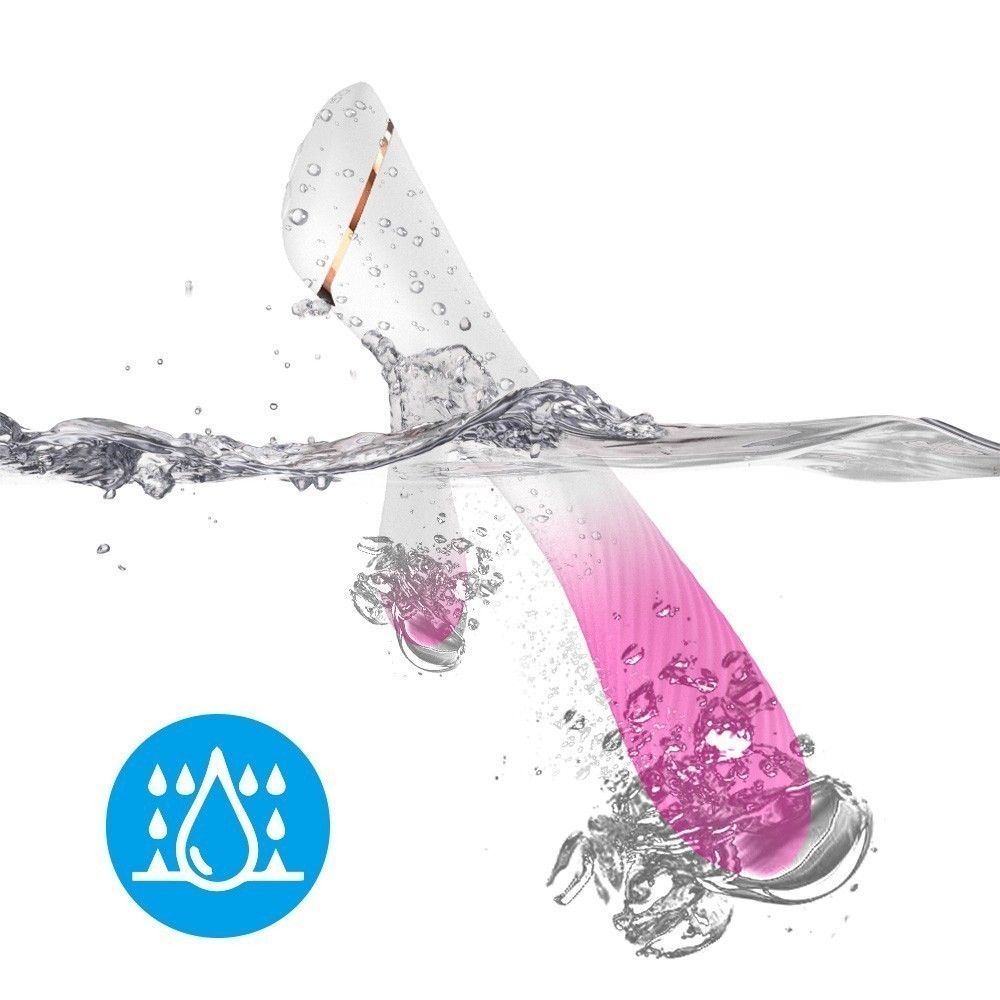 Бело-розовый вибромассажер-кролик - 20,5 см. 5