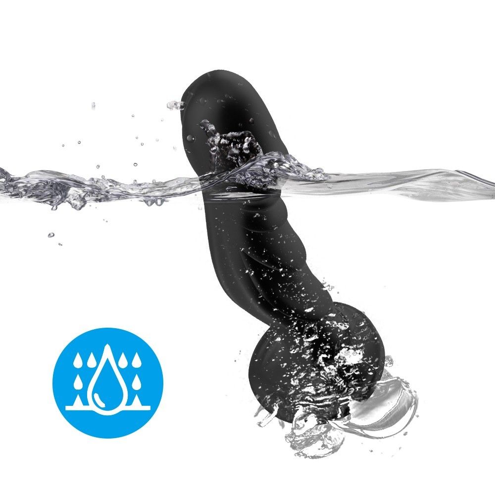 Черный анальный вибромассажер-реалистик - 19 см. 3
