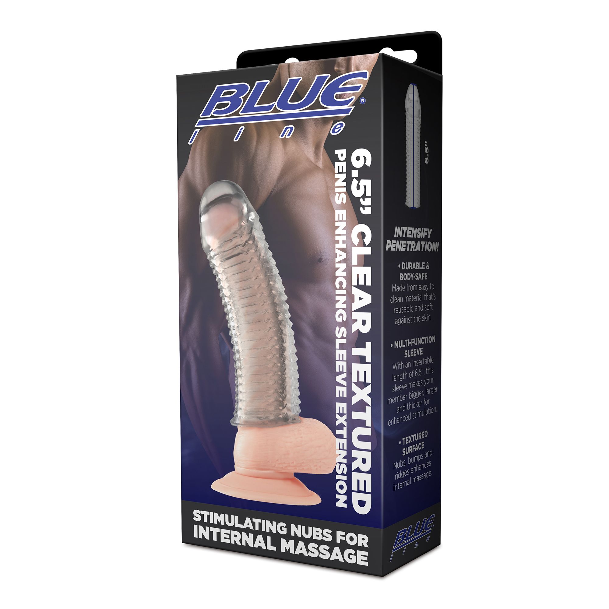 Текстурированная насадка на пенис Clear Textured Penis Enhancing Sleeve Extension - 16,5 см. 3