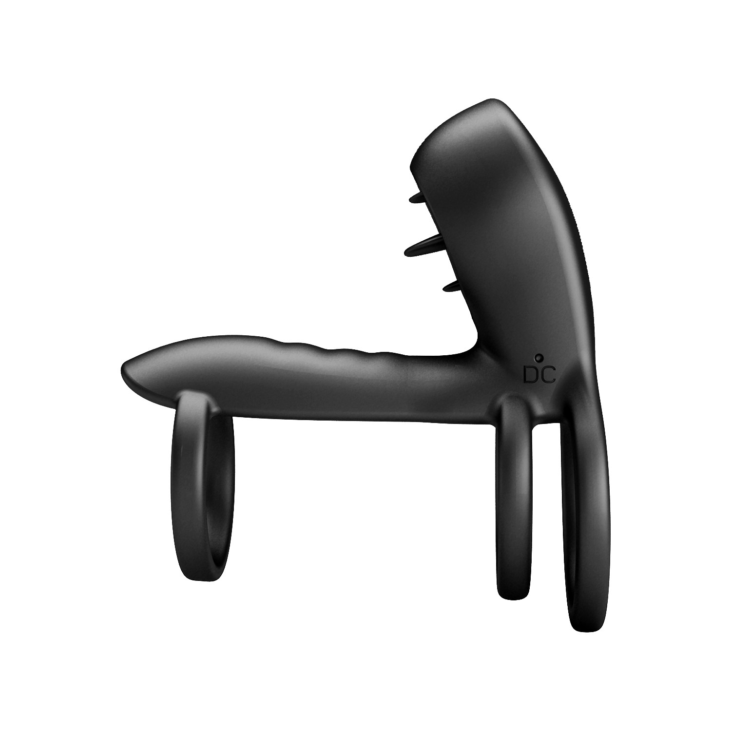 Черная насадка на пенис с 12 режимами вибрации Jammy 4