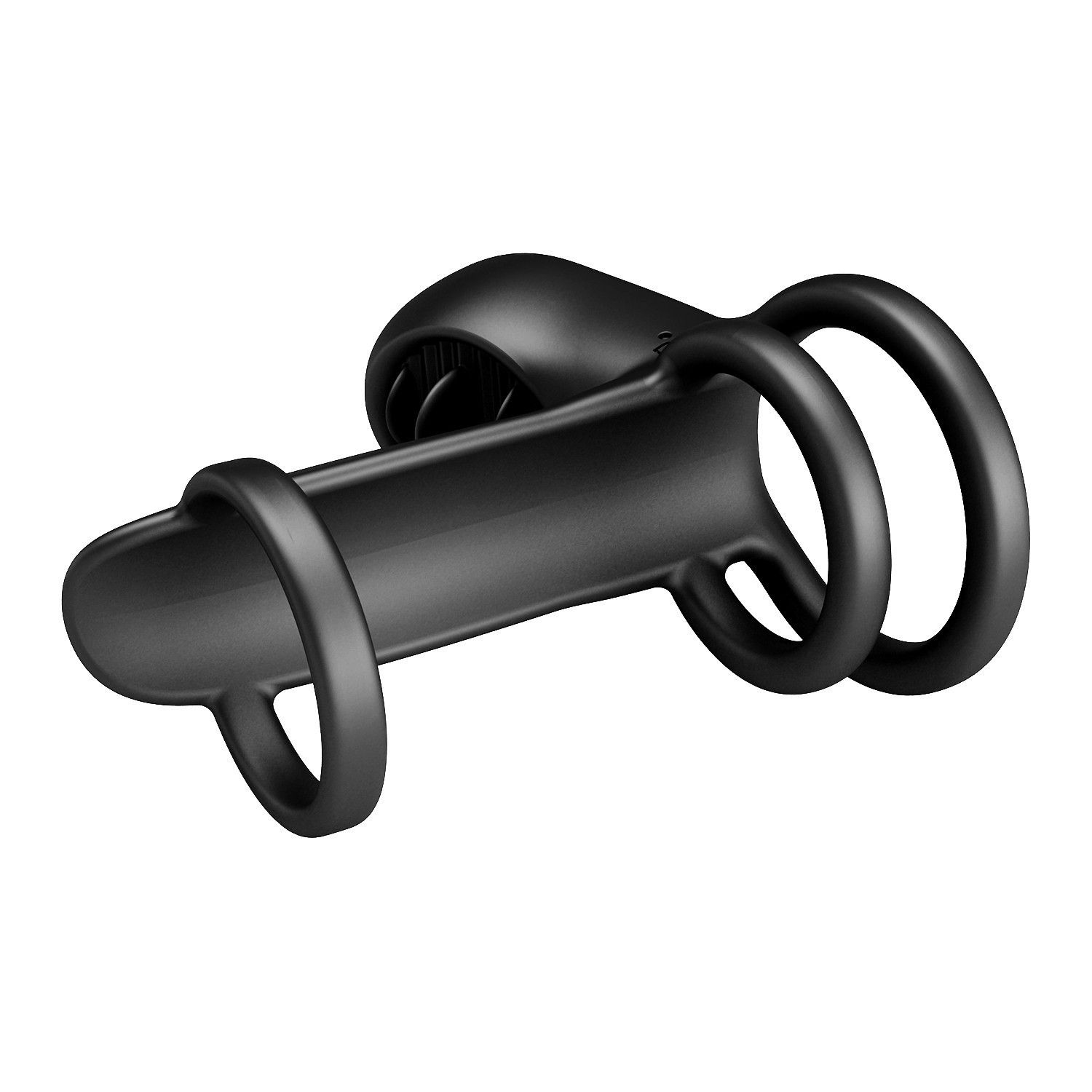 Черная насадка на пенис с 12 режимами вибрации Jammy 9