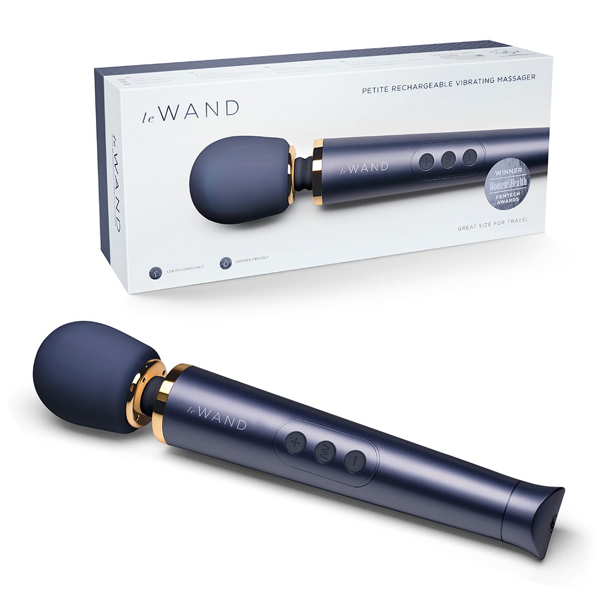 Cиний вибратор Le Wand Petite Rechargeable Vibrating Massager - 25 см. 2