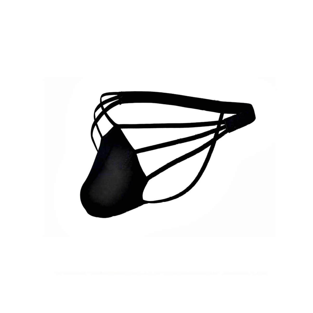 Черные сексуальные трусы-стринги на тонких бретелях 4