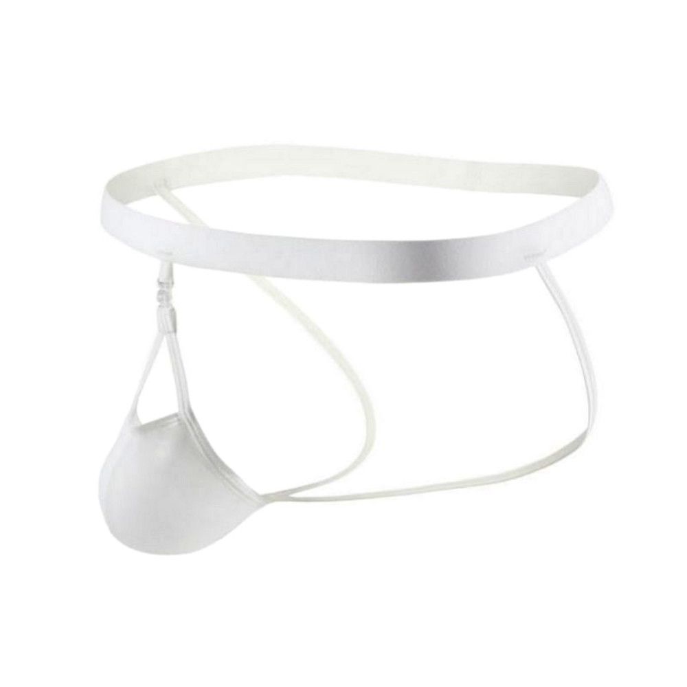 Белые сексуальные трусы-джоки на тонких ремешках 4