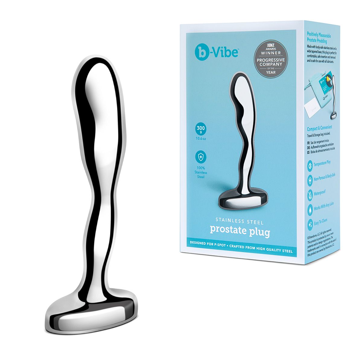 Стальной стимулятор простаты Stainless Steel Prostate Plug - 11,5 см. 2
