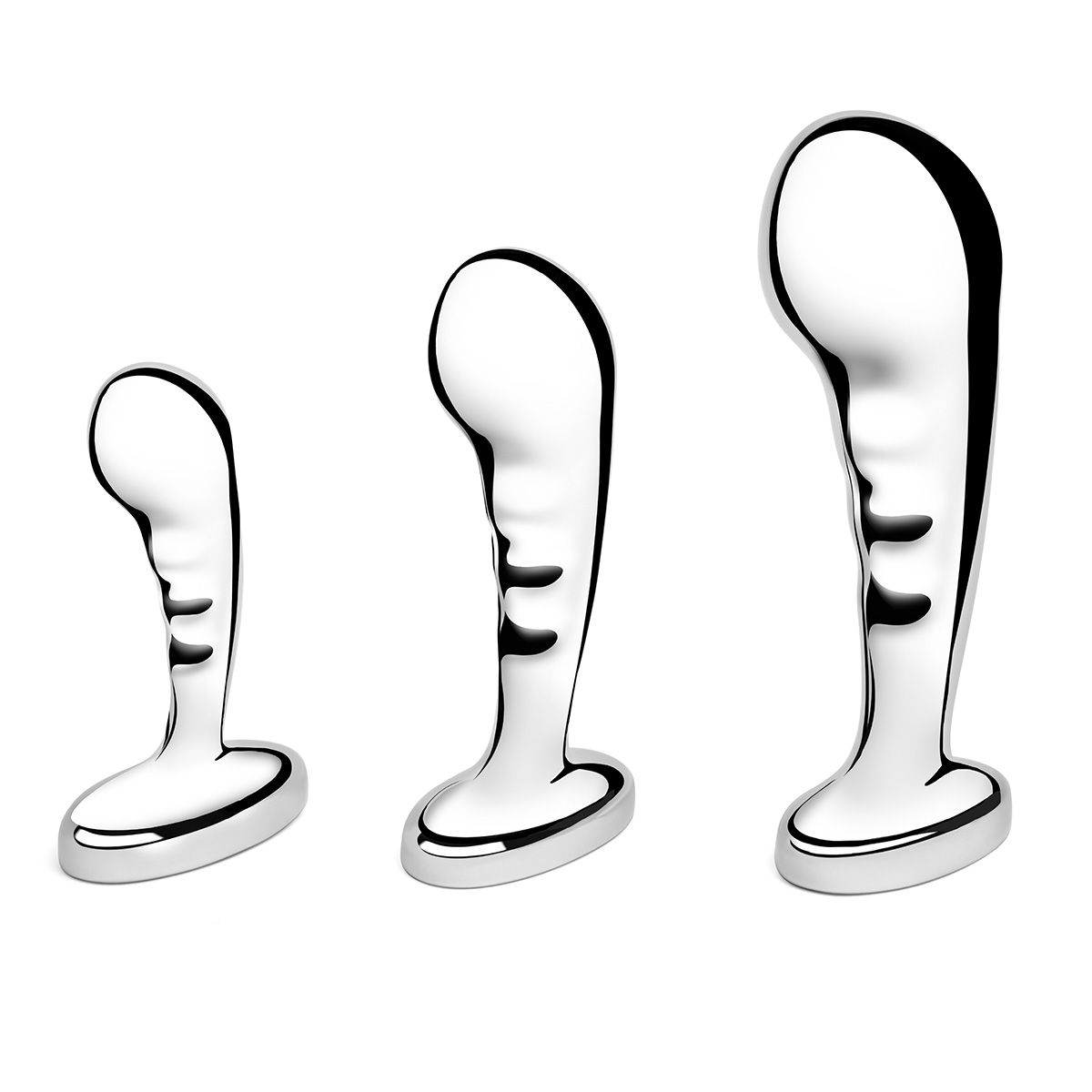 Набор из 3 стальных стимуляторов простаты Stainless Steel P-spot Training Set 1