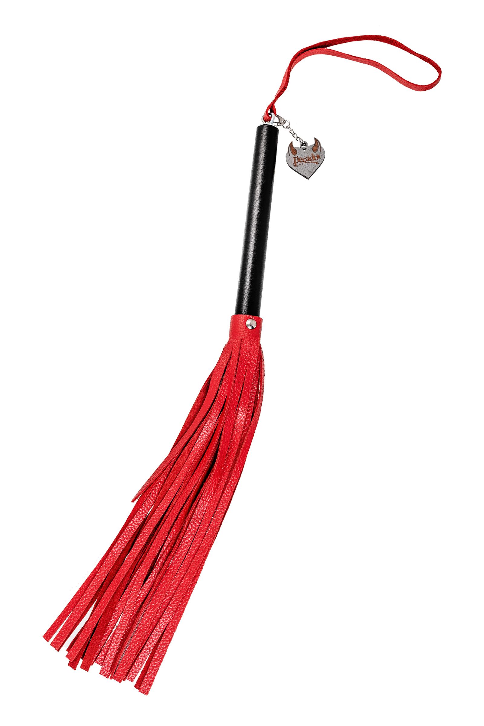 Красно-черная кожаная плеть - 50 см. 1