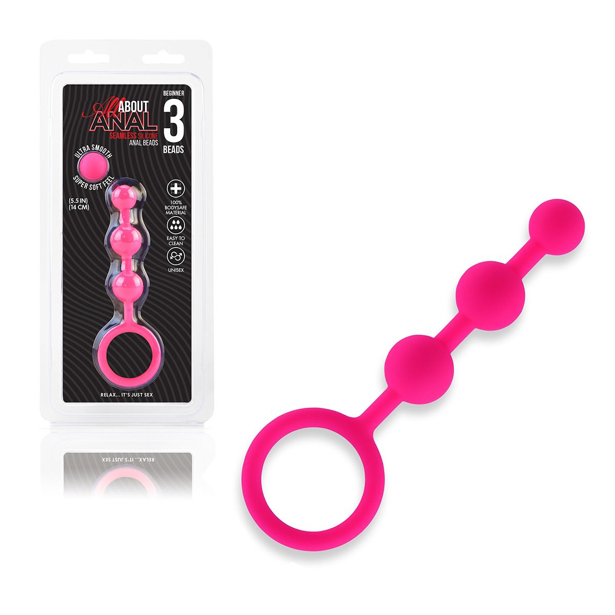 Розовые силиконовые анальные бусы Silicone Anal Beads - 14 см. 2