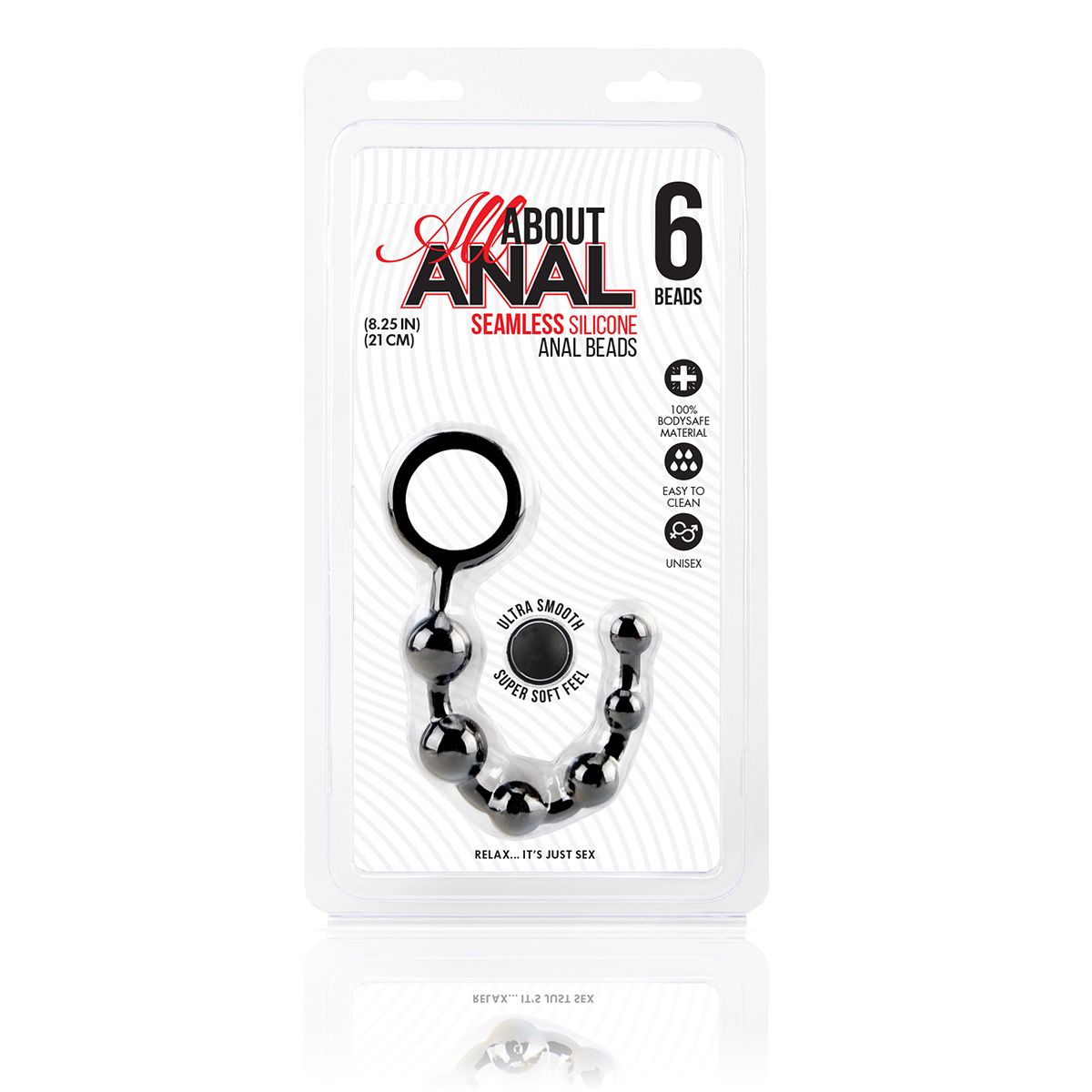 Черные силиконовые анальные бусы Silicone Anal Beads - 21 см. 3