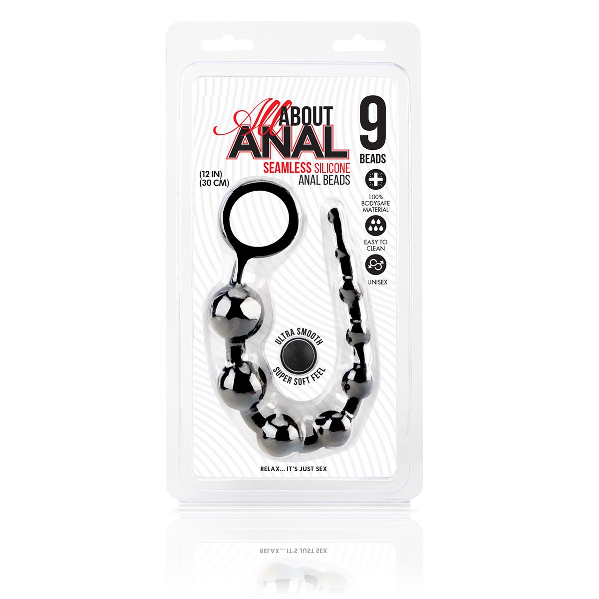 Черные силиконовые анальные бусы Silicone Anal Beads - 30 см. 3