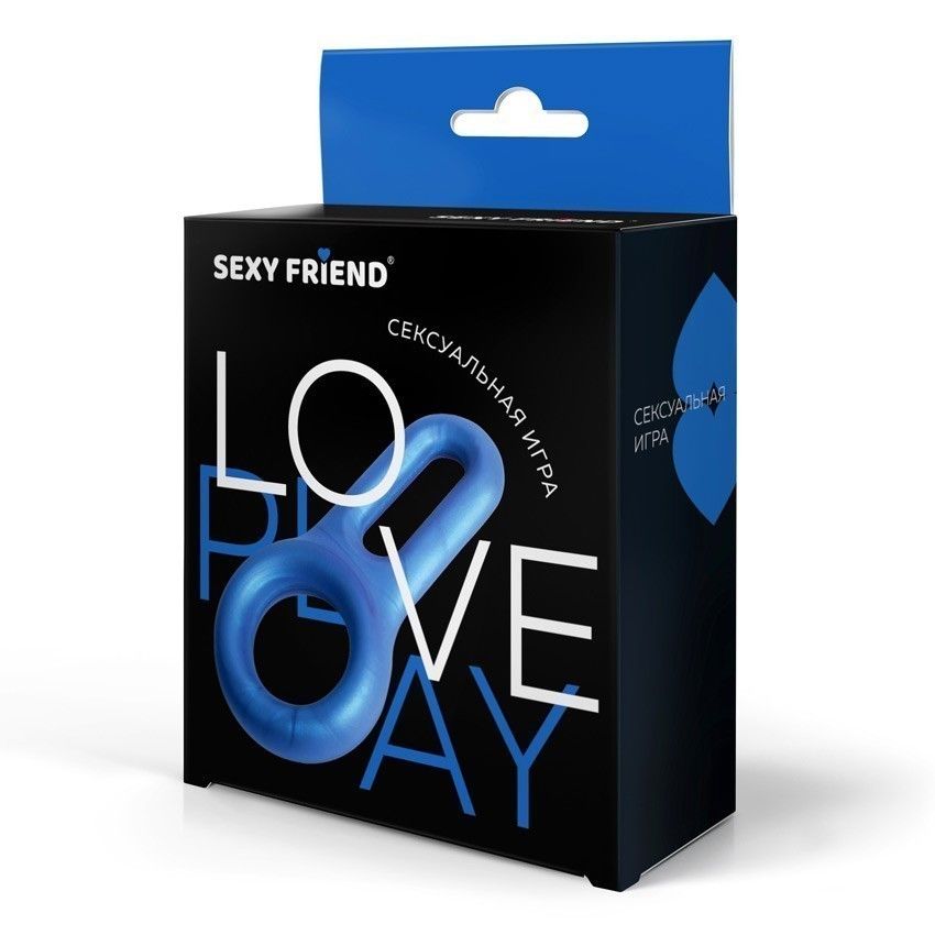 Голубое эрекционное кольцо с петлёй 3