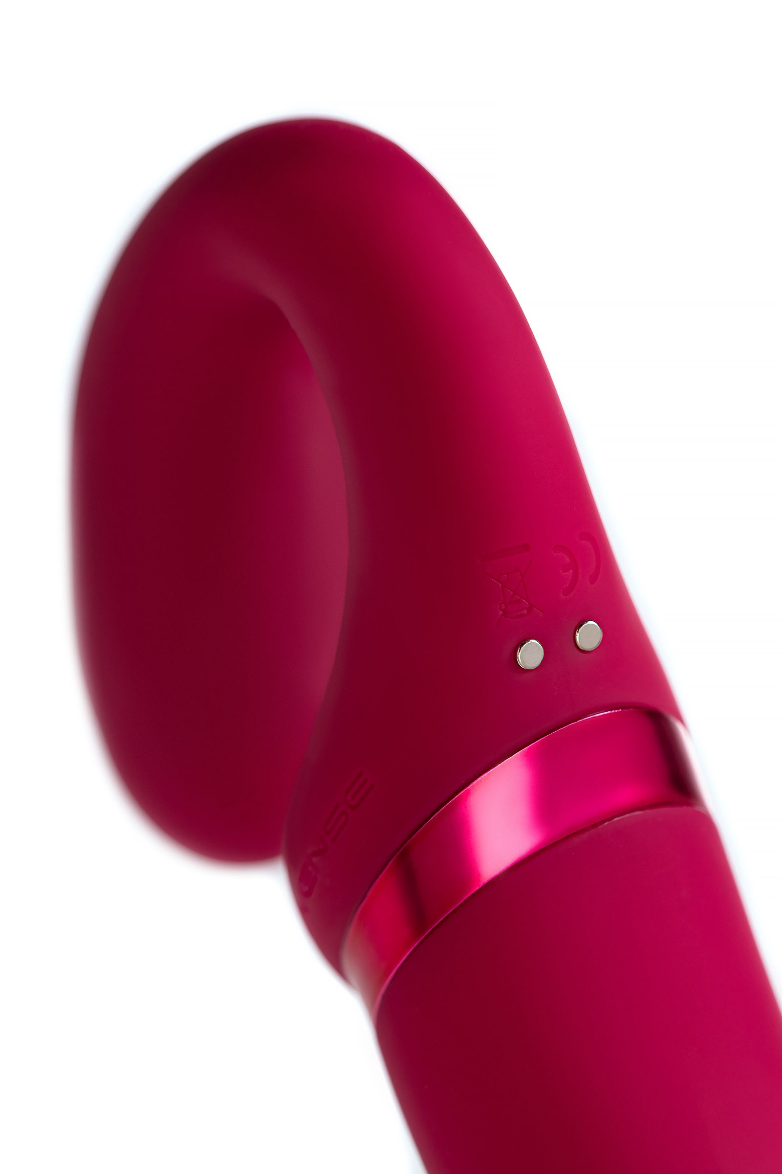 Малиновый безремневой страпон Lapis - 23 см. 14