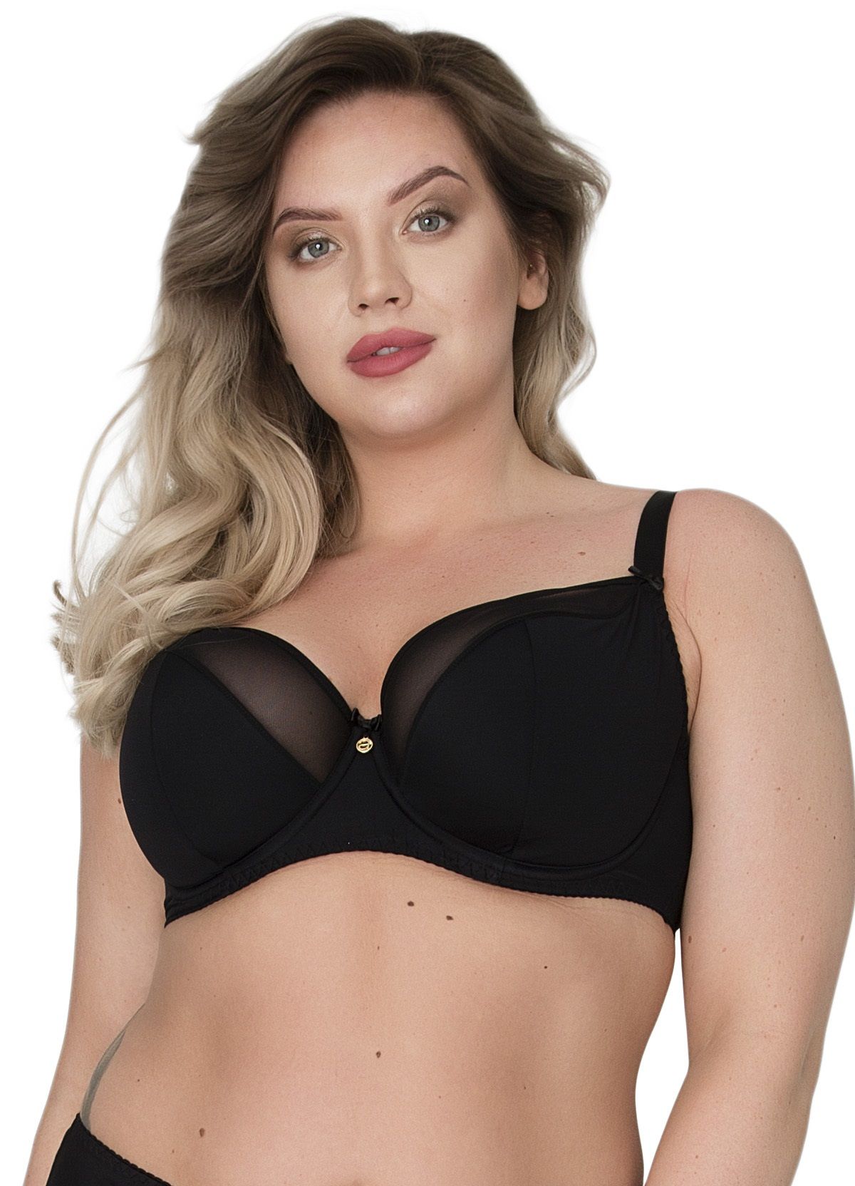 Бюстгальтер на косточках с гладкой чашкой из микрофибры и сетки 2