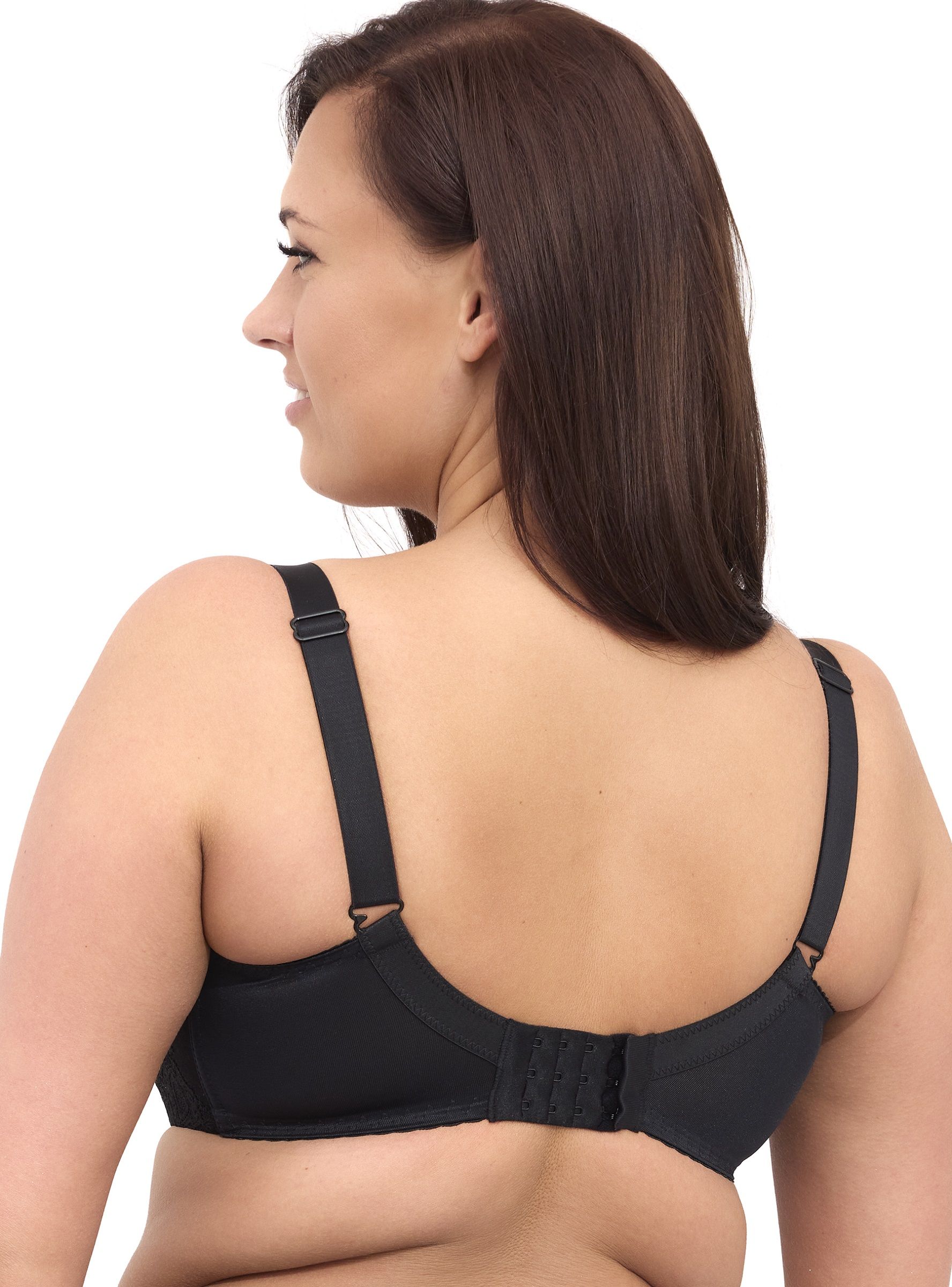 Бюстгальтер-топ с сетчатыми мягкими чашками +size и гипюром поверх 3