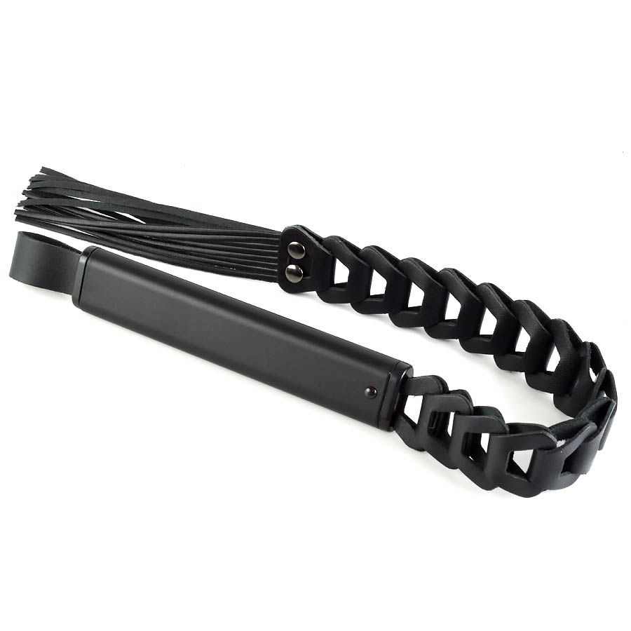 Черная кожаная плеть «Клеопатра» - 62 см. 1