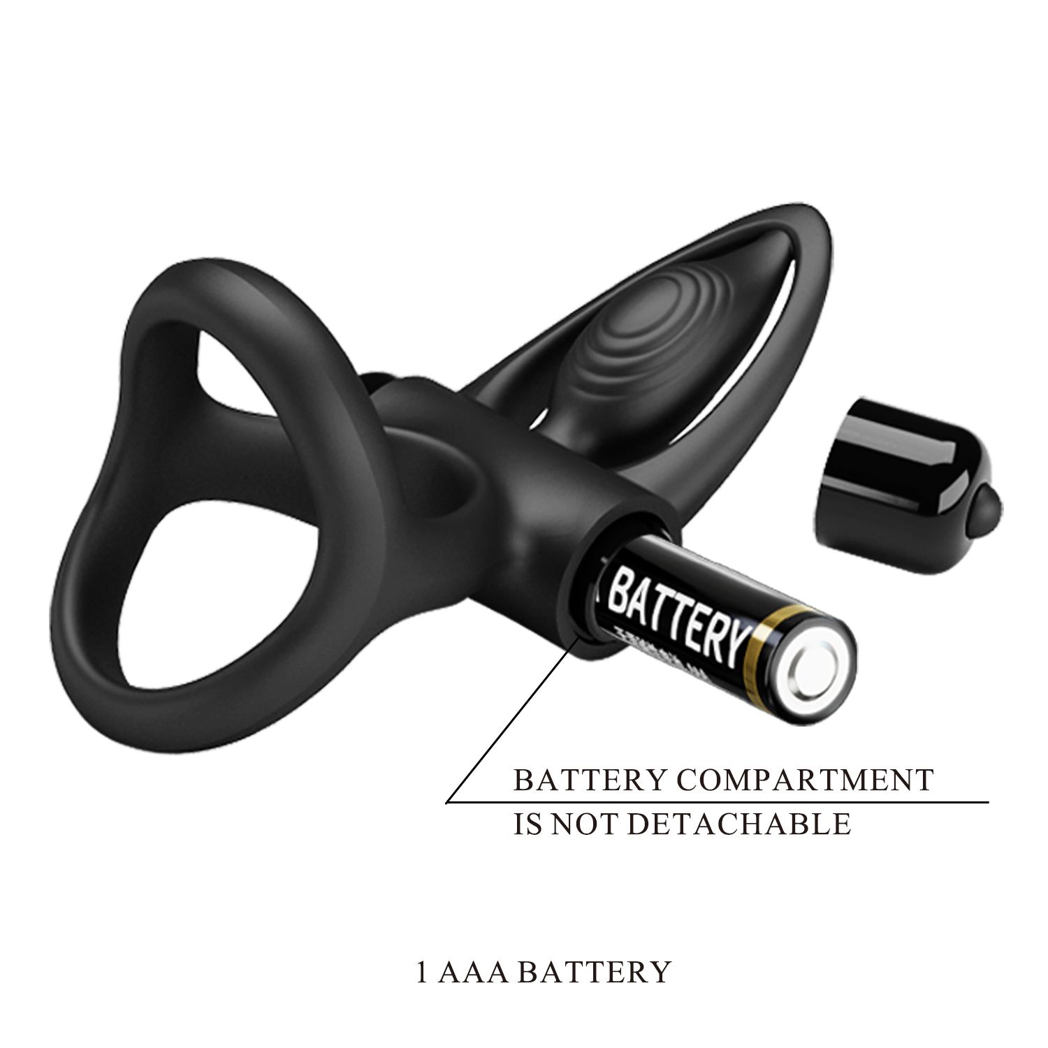 Черное эрекционное кольцо с 10 режимами вибрации и подхватом мошонки 8