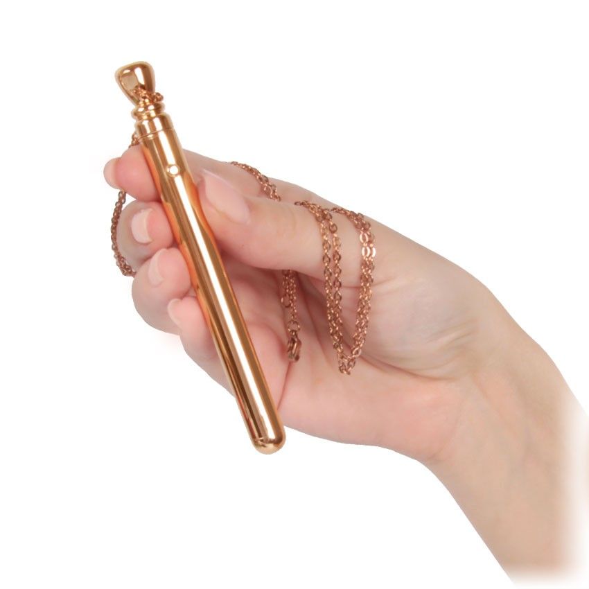 Золотистая подвеска-вибратор Genie Flirting Pen 6