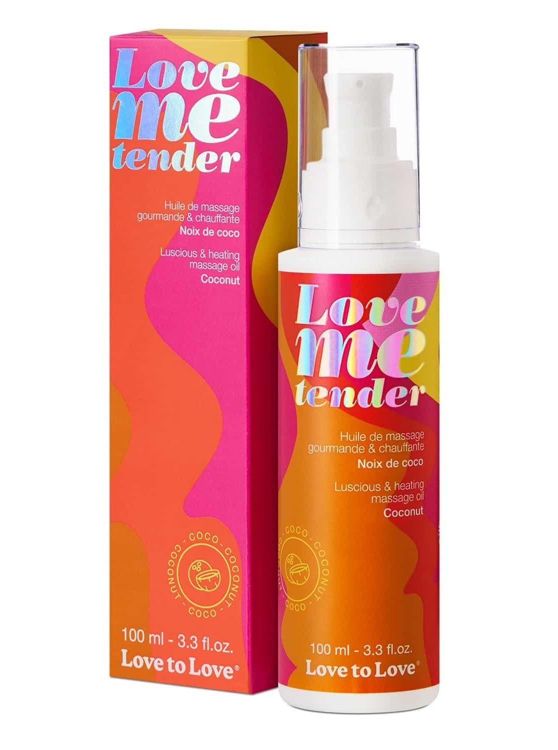 Съедобное согревающее массажное масло Love Me Tender Cocos с ароматом кокоса - 100 мл. 1