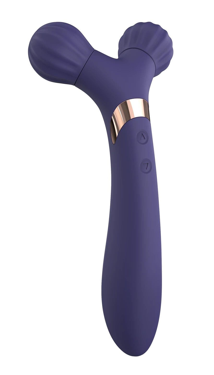 Темно-синий двусторонний вибромассажёр Fireball 1