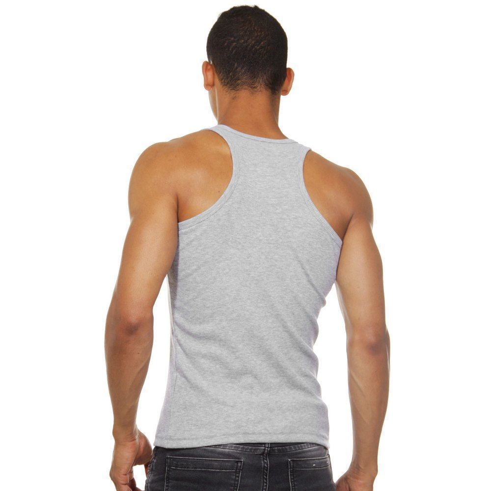 Серая мужская майка из хлопкового полотна 2