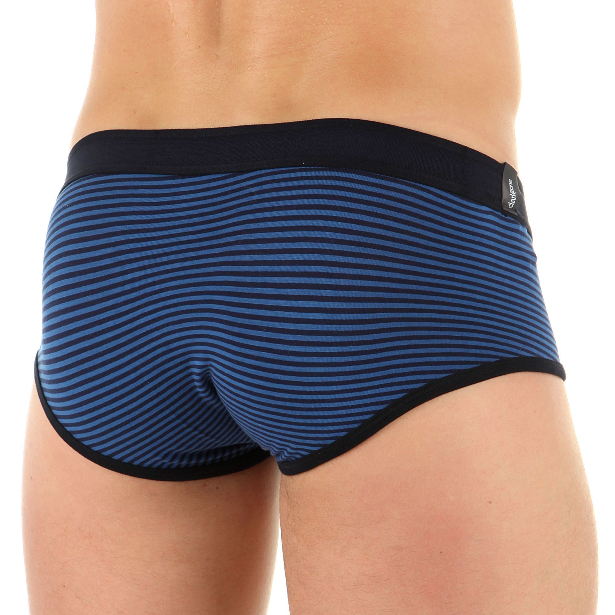 Синие мужские брифы в тонкую полоску 2