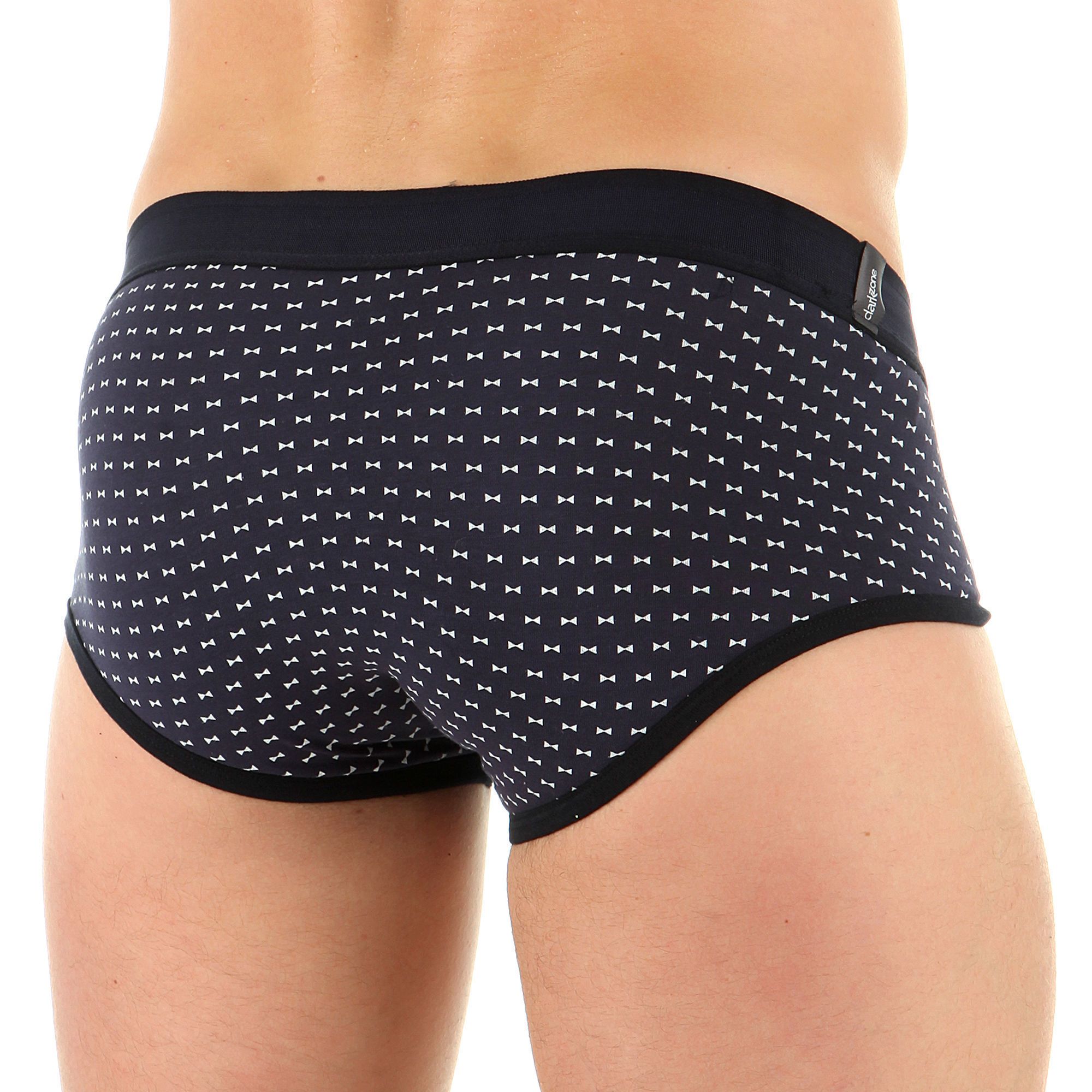 Темно-синие брифы с принтом в виде бантов 2