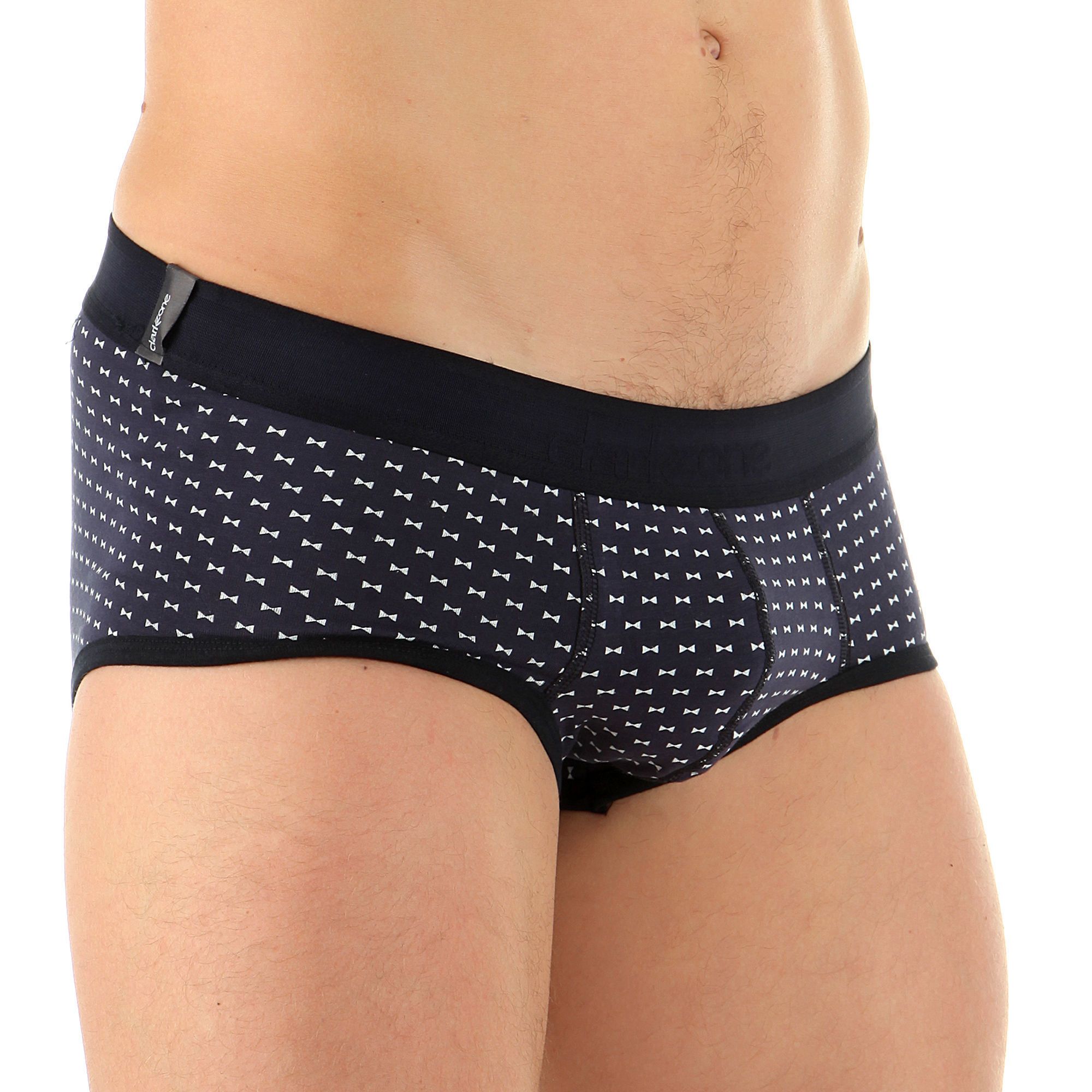 Темно-синие брифы с принтом в виде бантов 1