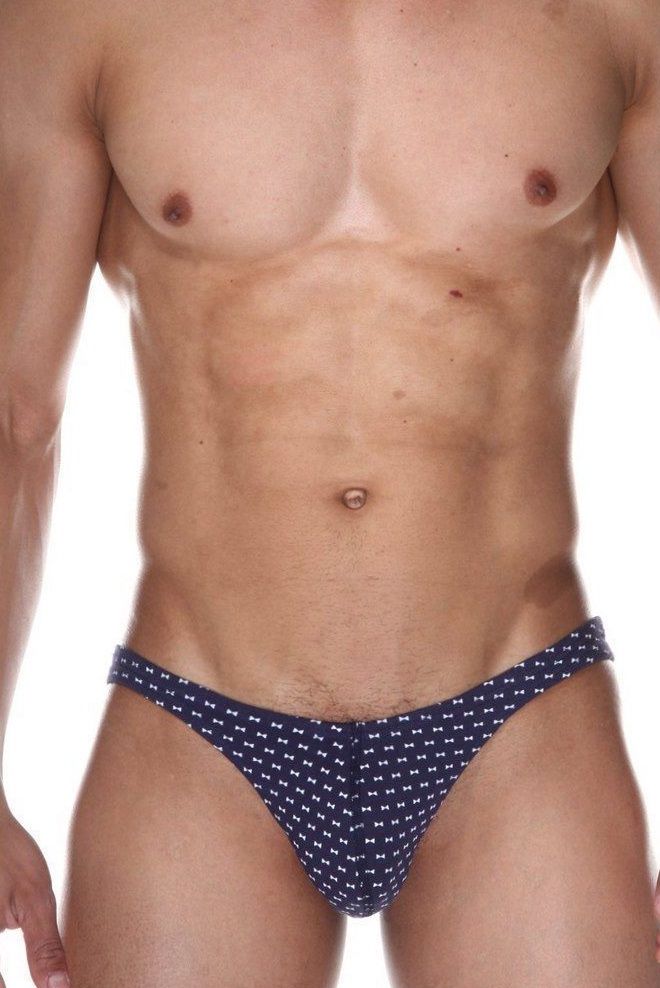 Темно-синие трусы-слипы с принтом в виде бантов 1