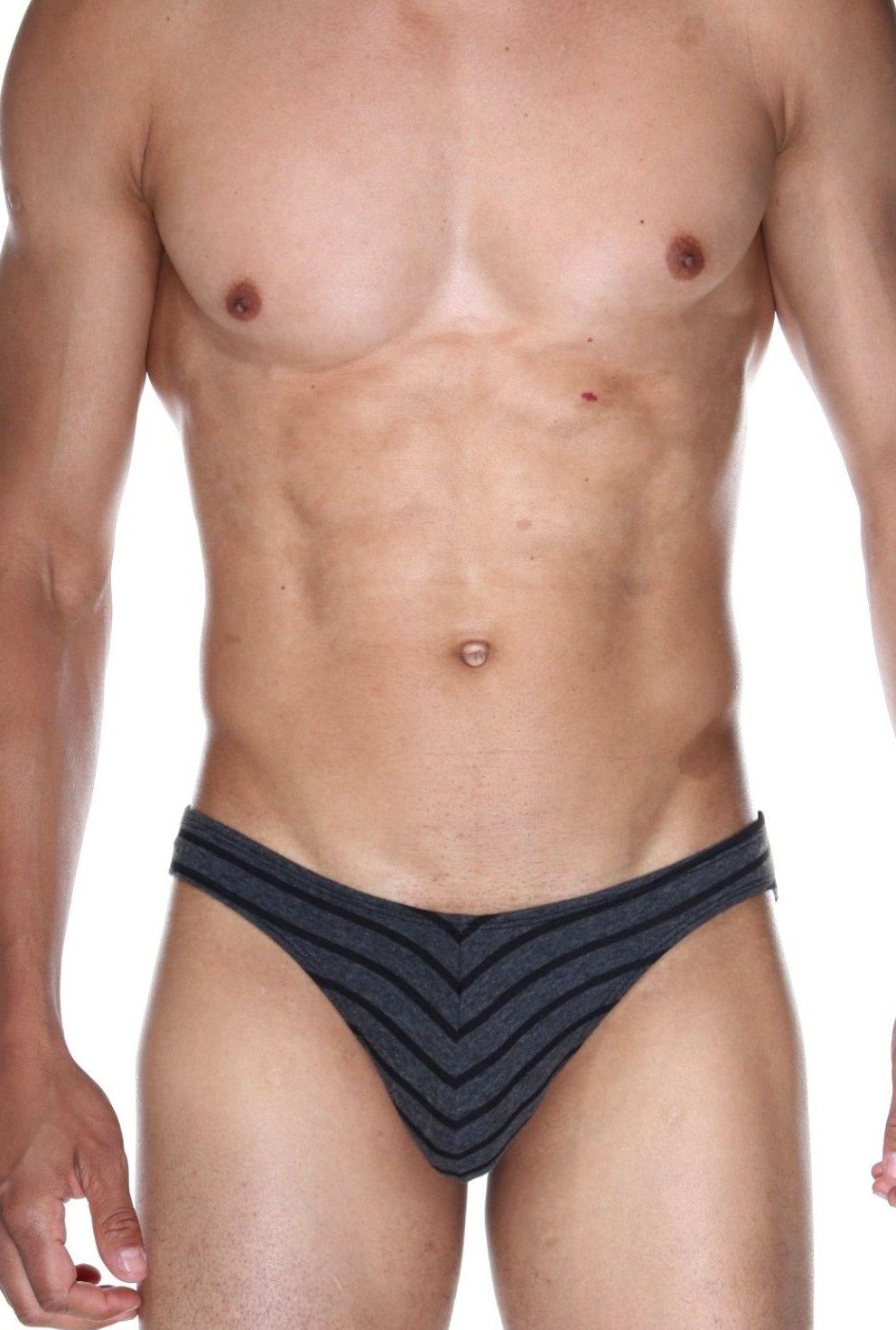 Темно-серые слипы в полоску 1