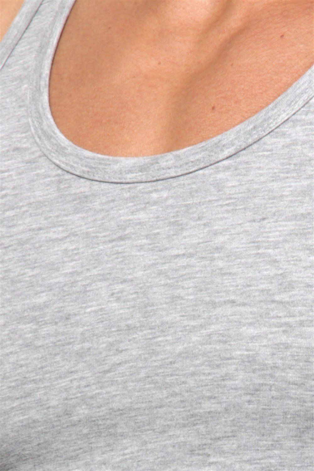 Серая меланжевая хлопковая майка-борцовка 3