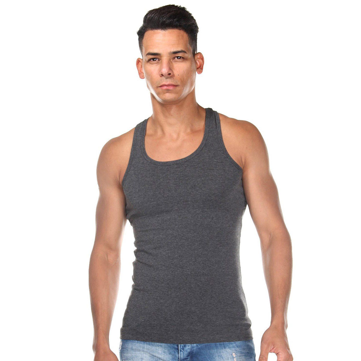 Темно-серая хлопковая майка-борцовка 1