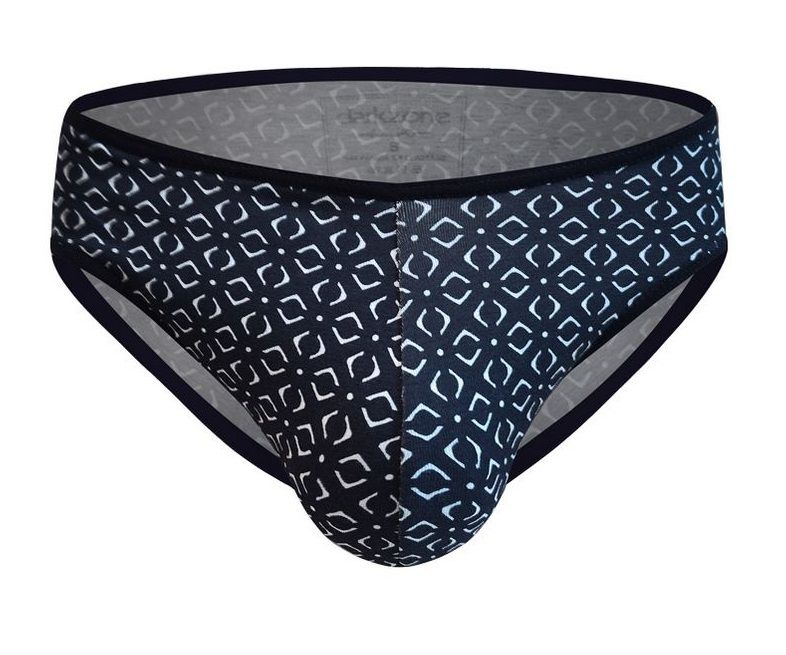 Темно-синие трусы-слипы с геометрическим узором 1