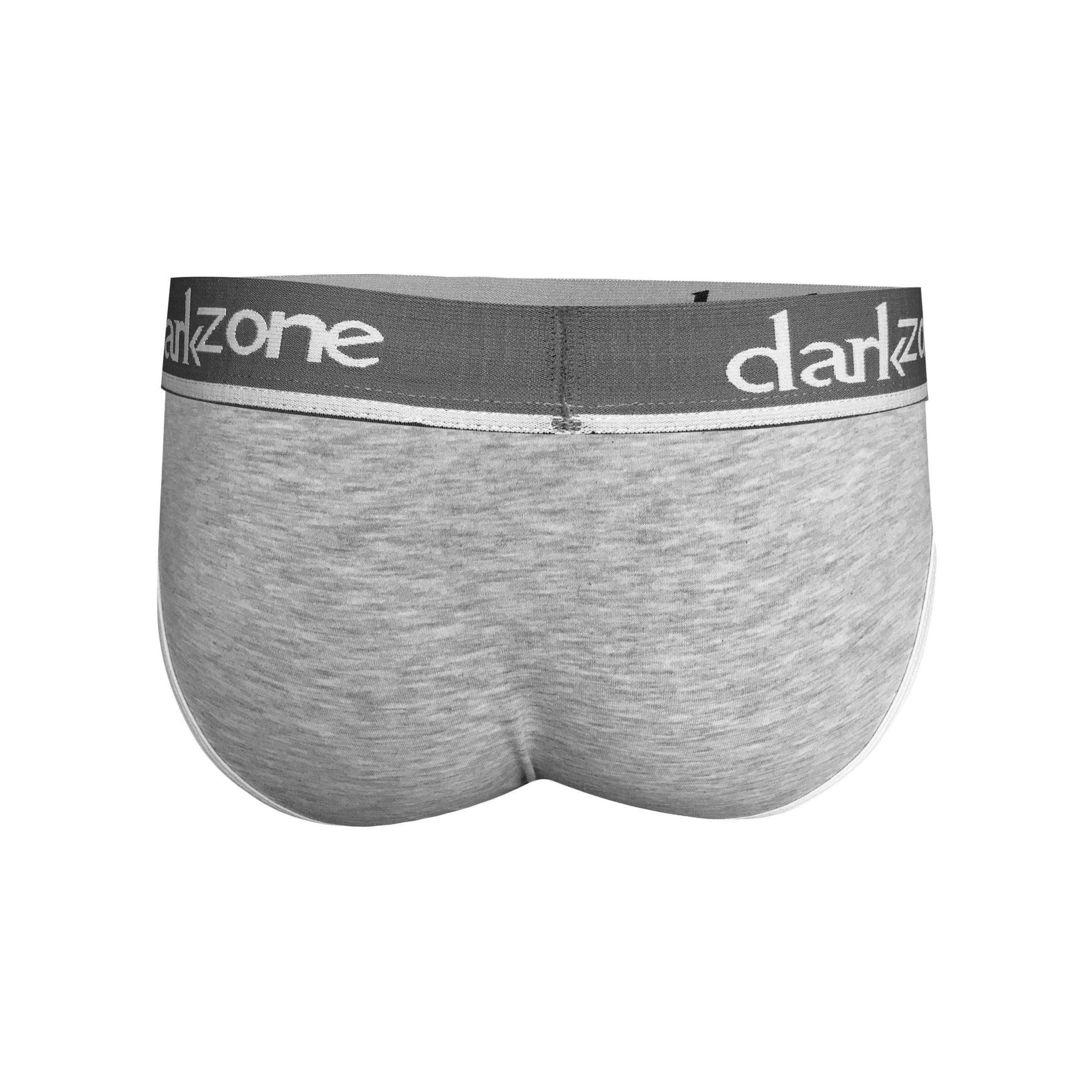 Серые мужские трусы-брифы с вырезом 2