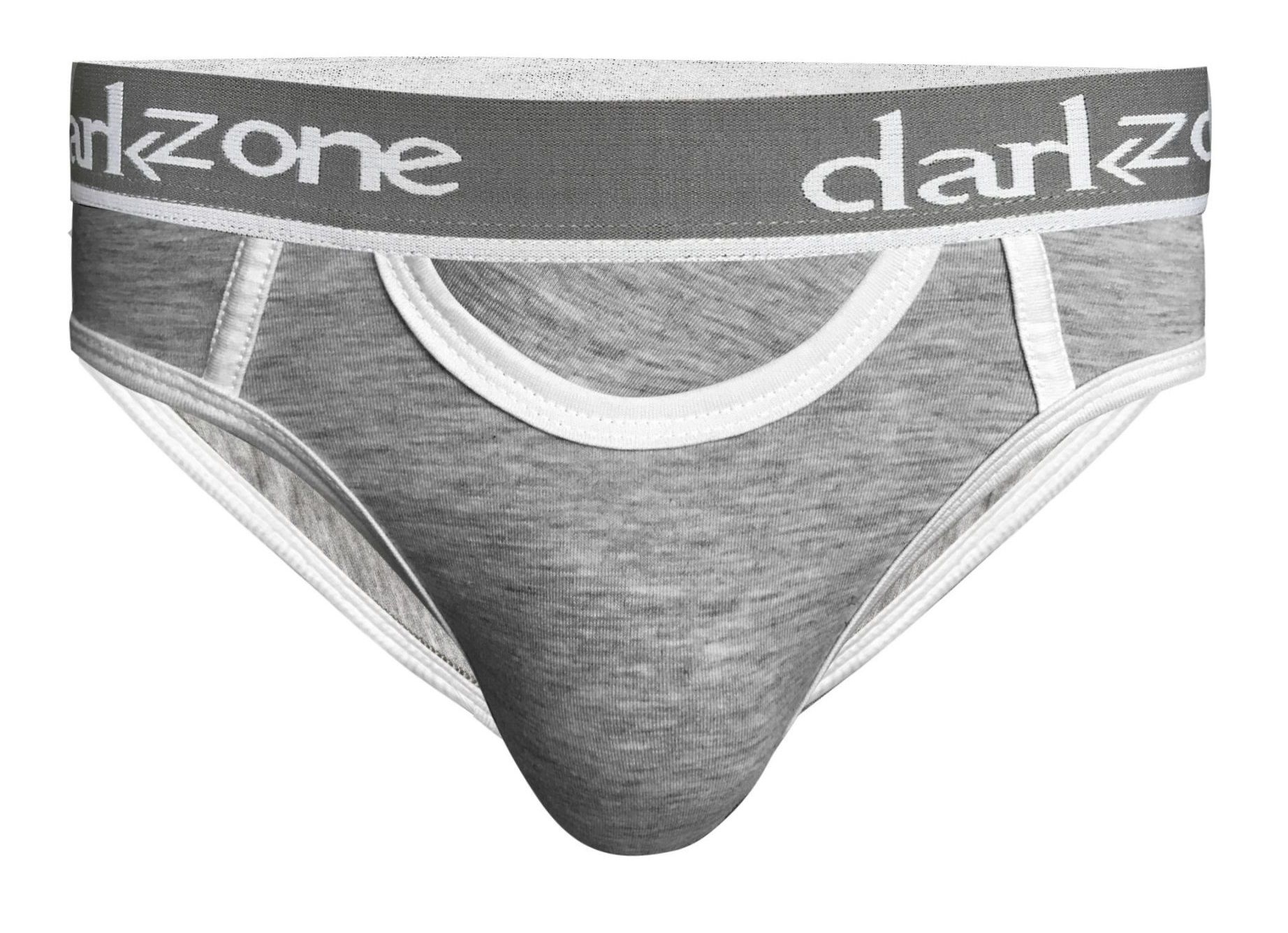 Серые мужские трусы-брифы с вырезом 1