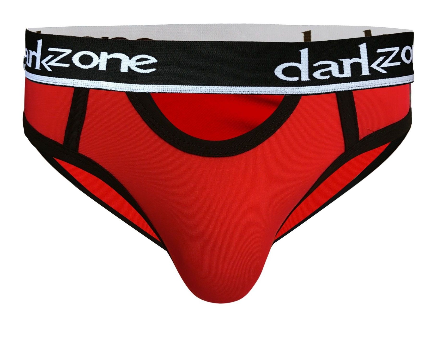 Красные мужские трусы-брифы с вырезом 4