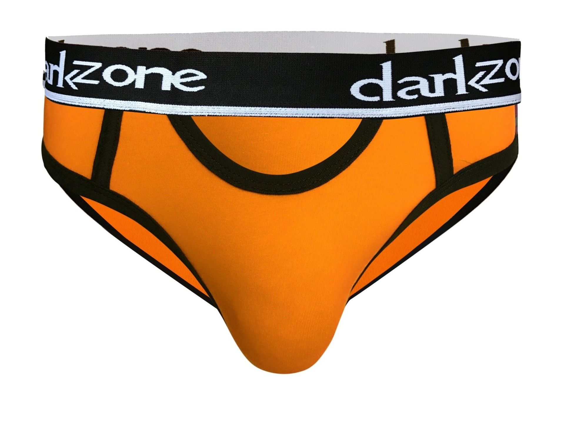 Оранжевые мужские трусы-брифы с вырезом 1