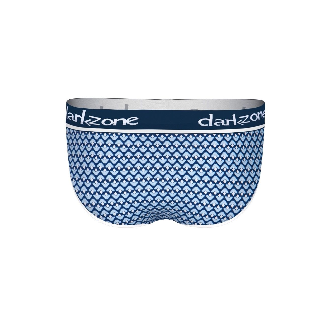 Синие мужские трусы-брифы с вырезом и принтом 2