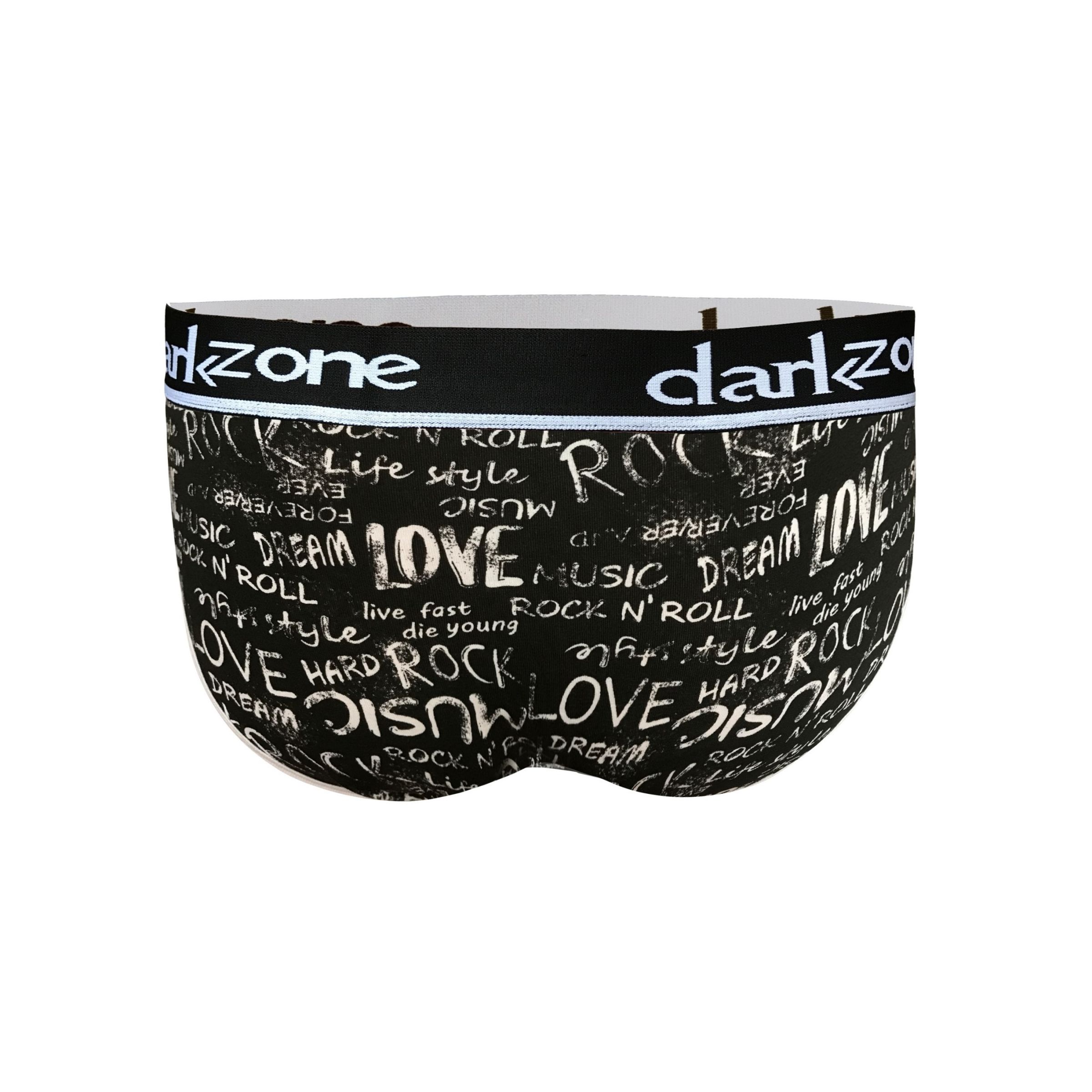 Черные мужские трусы-брифы с вырезом и надписями 2