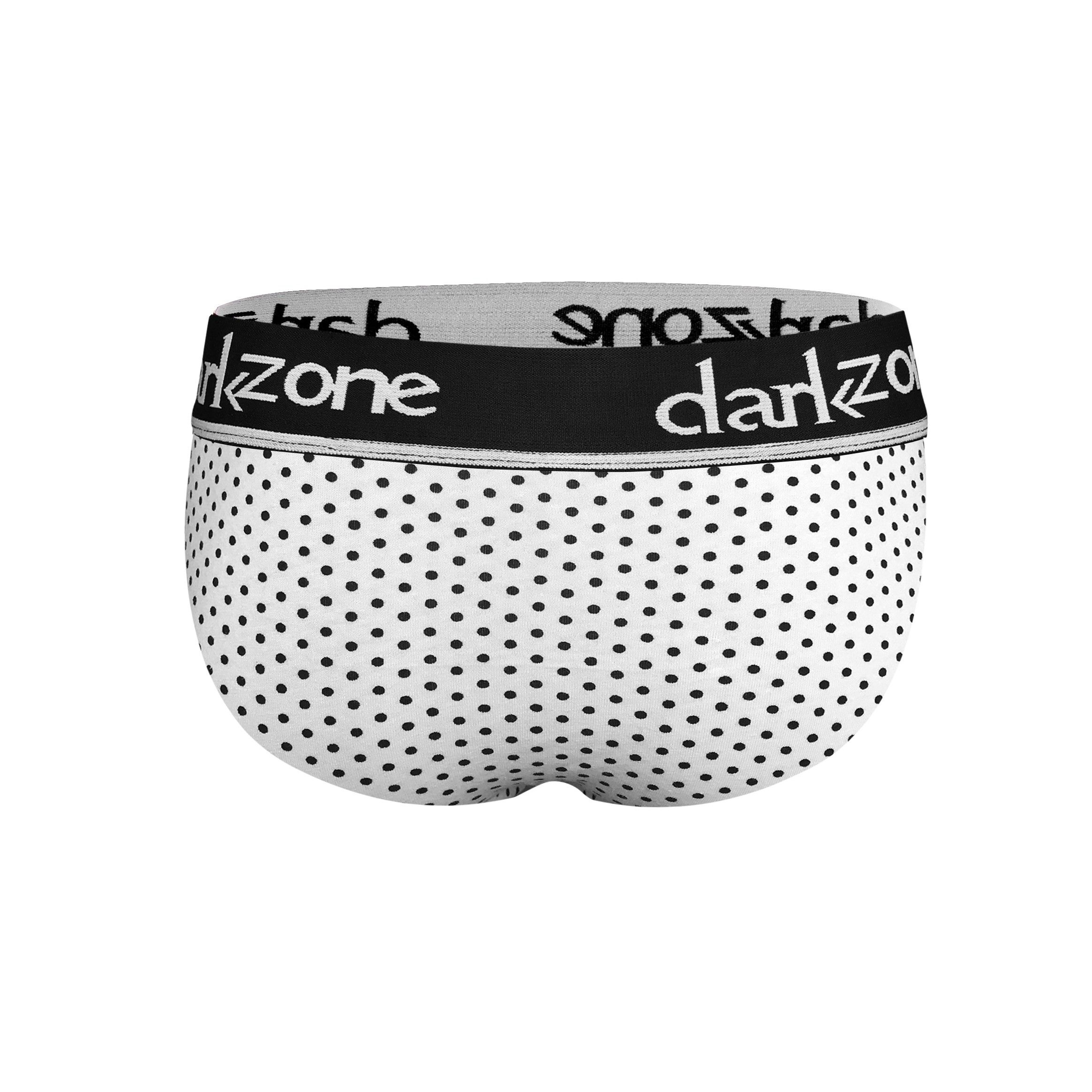 Белые хлопковые брифы в горошек с брендированной резинкой 2