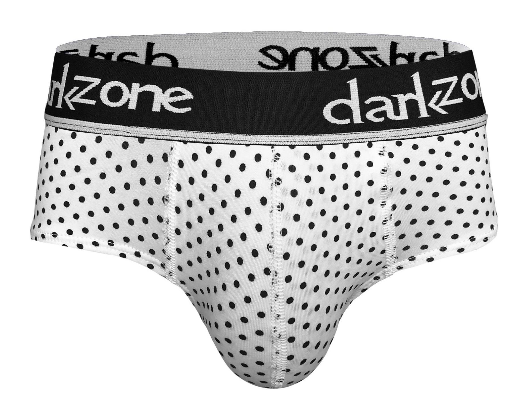 Белые хлопковые брифы в горошек с брендированной резинкой 1