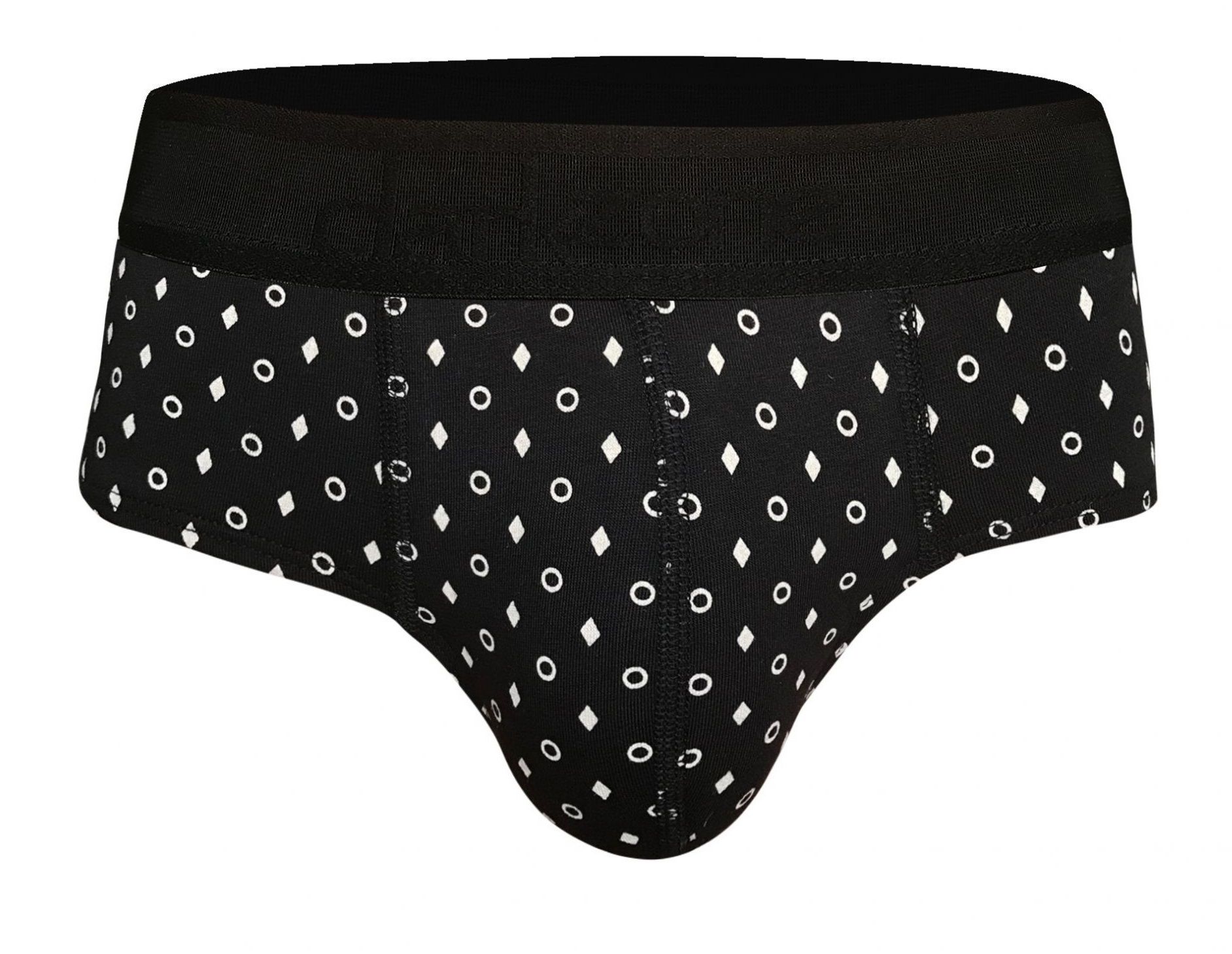 Черные хлопковые брифы с принтом и брендированной резинкой 1