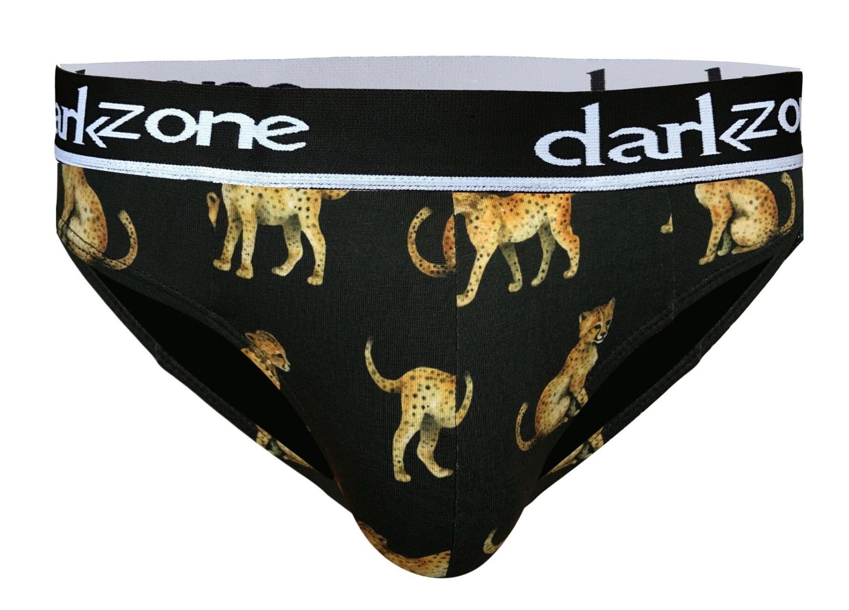 Черные трусы-брифы с принтом в виде гепардов 1