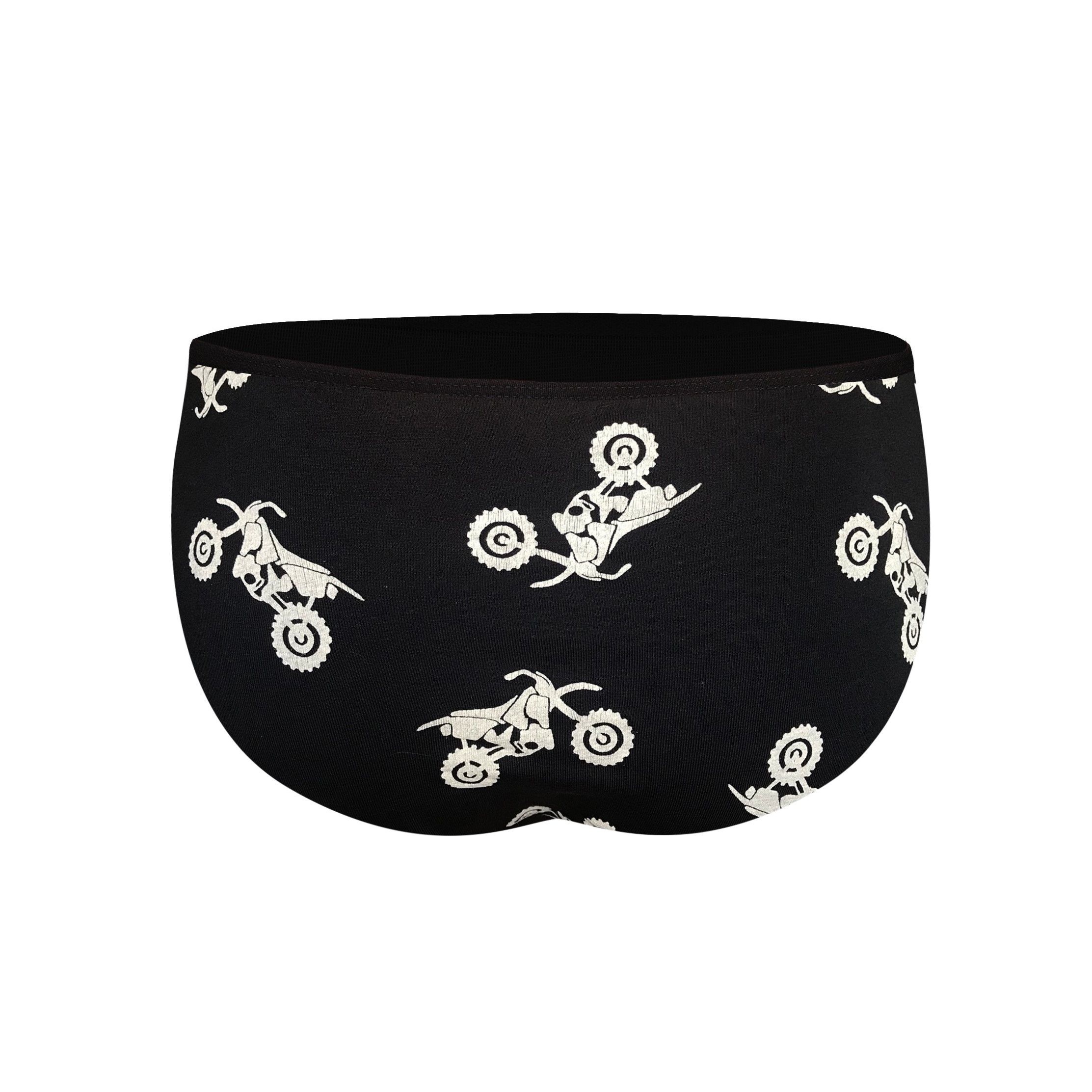 Черные мужские трусы-слипы с принтом в виде байков 2