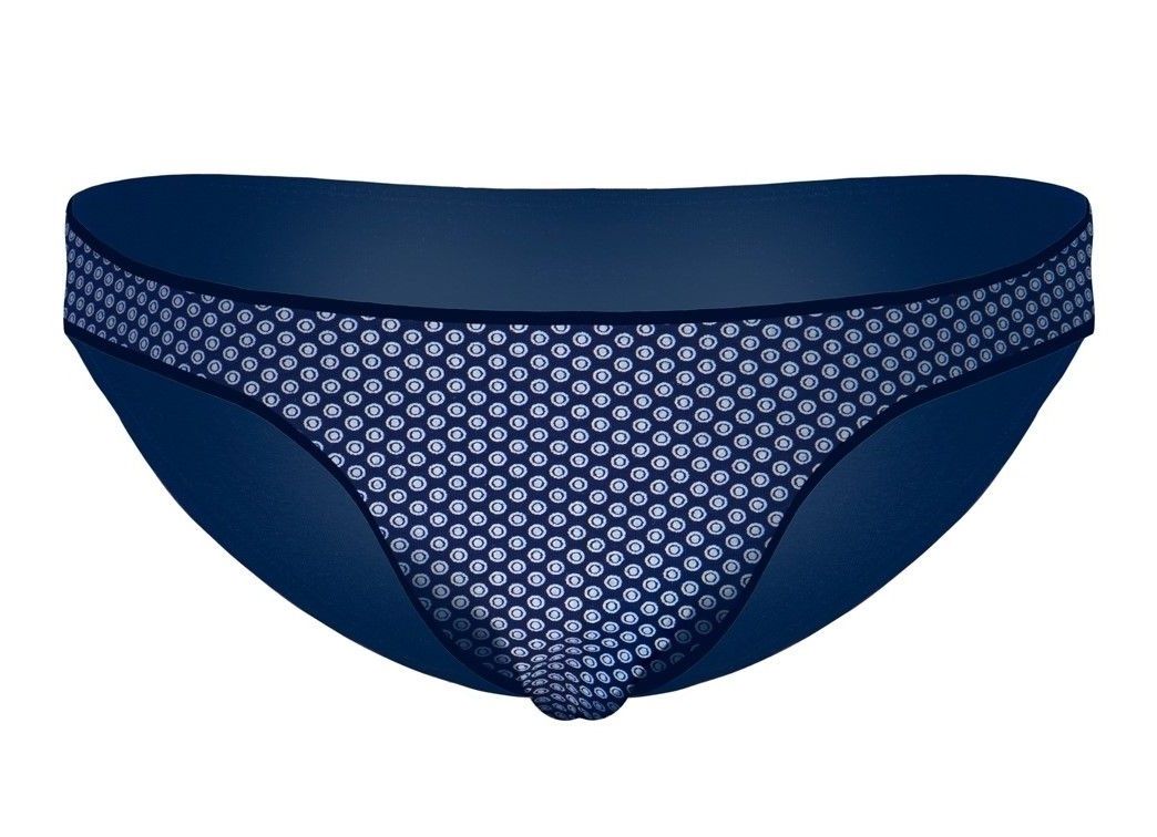 Темно-синие трусы-слипы в двойной горох 1
